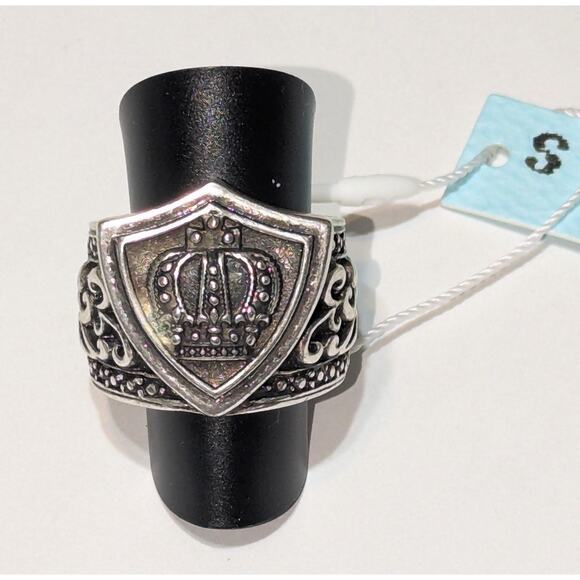Stigma Mens Size 9 Shield Crown Ring Gothic Silver-tone by Kim Min Sun - Picture 10 of 10
